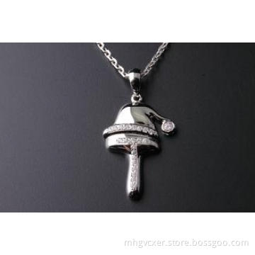 Fashion Jewelry Rhodium Plated Silver CZ Pendants With Micr